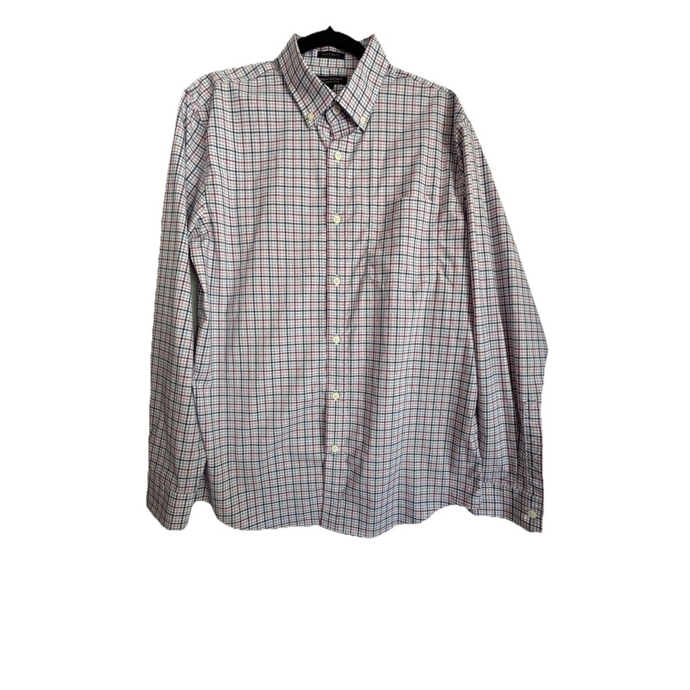 Banana Republic Men's Multicolor Plaid Slim Flex Fit Button-Up Shirt L